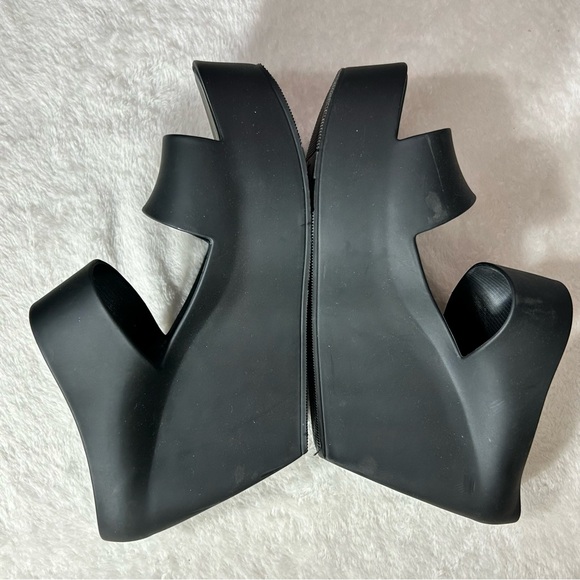 Melissa Women's Black Creative Wedge Sandals 3” Heel Size 9 - Picture 3 of 11